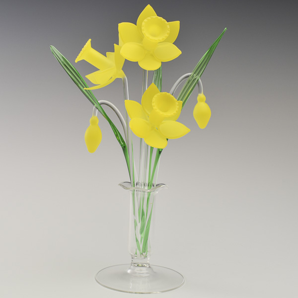 Daffodils Yellow Frosted Medium