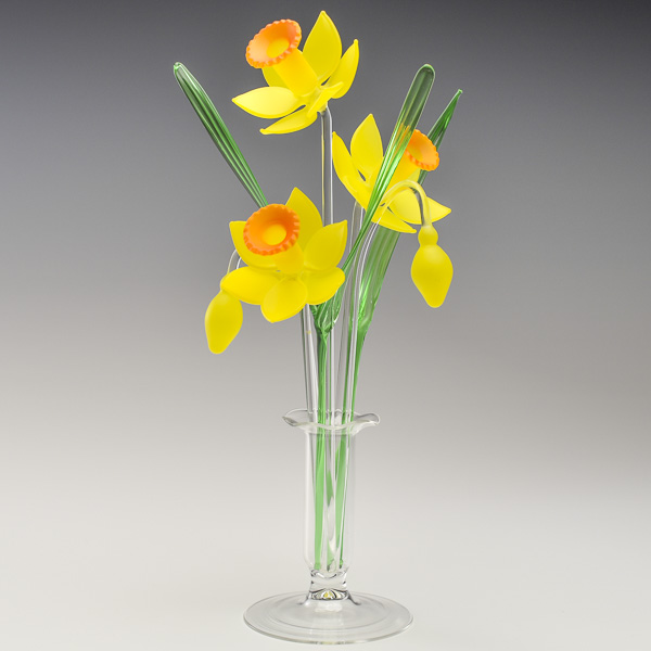 Daffodils Yellow and Orange Frosted Medium