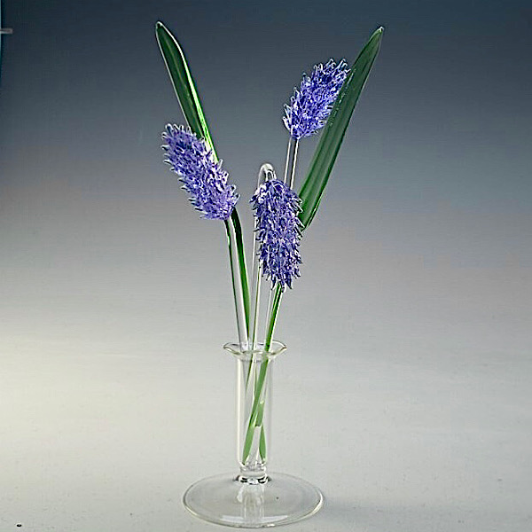 Delyn Glass Small Sets Of Hand Crafted Glass Flower Sculptures