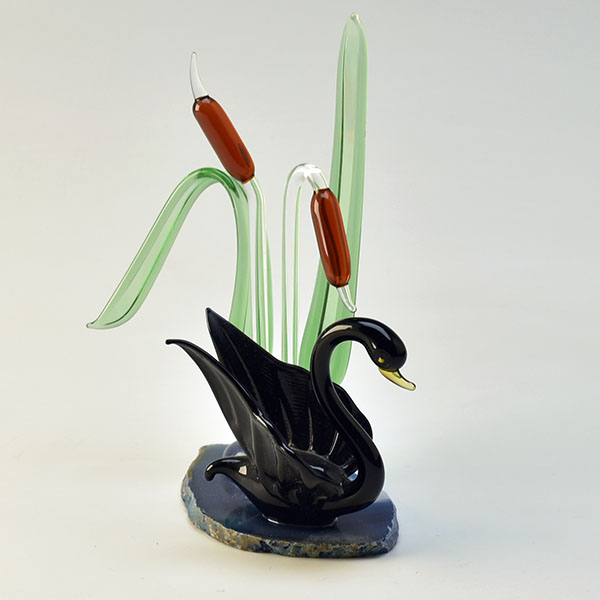 Black Swan and Bulrushes
